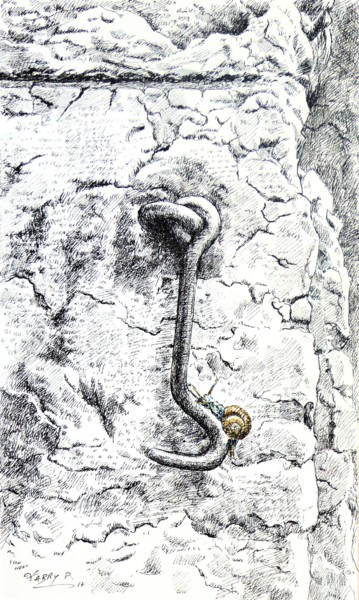 Zeichnungen mit dem Titel "L'acrobate" von Pierre Fabry, Original-Kunstwerk, Tinte