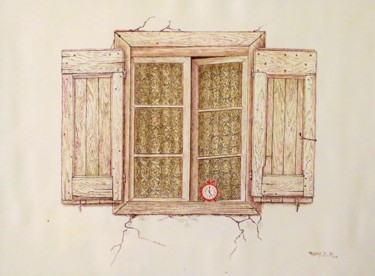 Zeichnungen mit dem Titel "Reveil à l'aube" von Pierre Fabry, Original-Kunstwerk, Tinte
