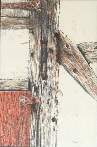 Drawing titled "Bois dans mur" by Pierre Fabry, Original Artwork, Other