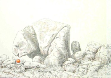 Drawing titled "La pomme et le gran…" by Pierre Fabry, Original Artwork, Other