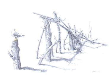 Disegno intitolato "Regard sur une ombre" da Pierre Fabry, Opera d'arte originale, Altro