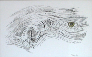 Drawing titled "L'oeil de bois" by Pierre Fabry, Original Artwork, Other