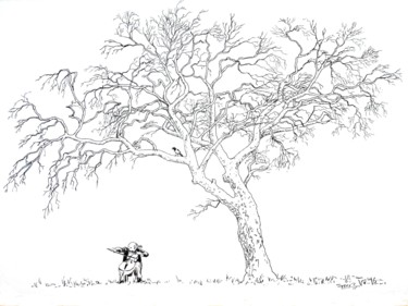 Dibujo titulada "Suite pour violonce…" por Pierre Fabry, Obra de arte original, Tinta