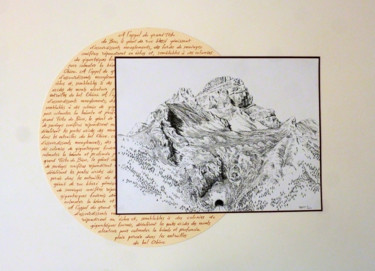 Dibujo titulada "Obiou percé" por Pierre Fabry, Obra de arte original, Tinta
