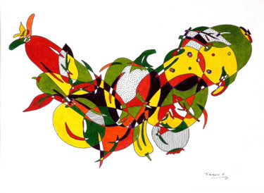 Рисунок под названием "ratatouille" - Pierre Fabry, Подлинное произведение искусства, Чернила