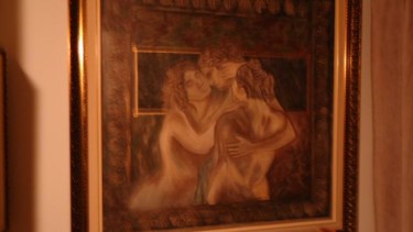 Peinture intitulée "baisé de france" par Dess, Œuvre d'art originale, Huile