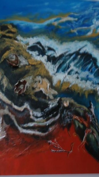 Peinture intitulée "vague de fraicheur" par Dess, Œuvre d'art originale, Huile