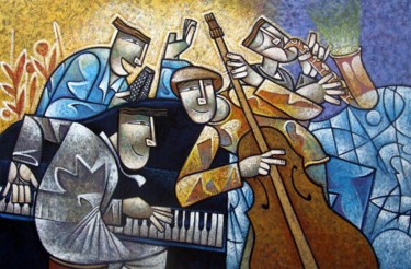 Painting titled "Color jazz" by D. Esteves, Original Artwork, Oil