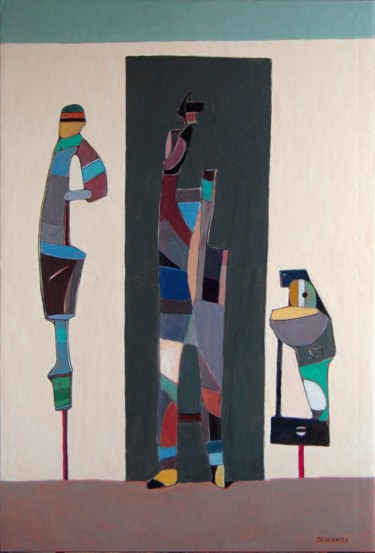 Malerei mit dem Titel "Puppets" von Jean-Marie Deschamp, Original-Kunstwerk, Öl