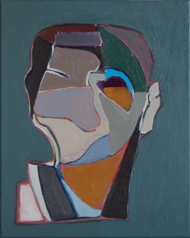 Malerei mit dem Titel "Autoportrait" von Jean-Marie Deschamp, Original-Kunstwerk, Öl