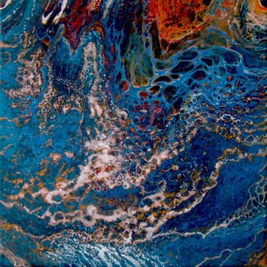 Peinture intitulée "Deep blue water" par Detelina Zdravkova, Œuvre d'art originale, Acrylique