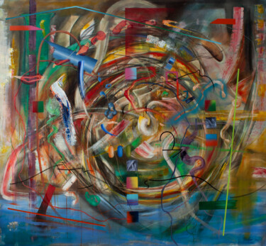 Painting titled "Cyclone Excavations" by Detlef Gotzens, Original Artwork, Acrylic