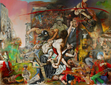 Pittura intitolato "The Massacre of the…" da Detlef Gotzens, Opera d'arte originale, Olio