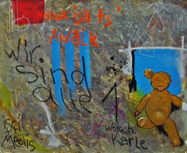 Картина под названием "MENSCHSEIN (TEDDY)" - Detlev Eilhardt, Подлинное произведение искусства, Масло
