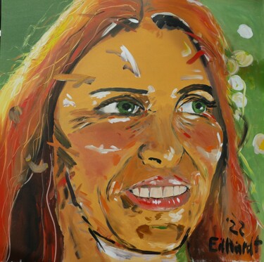 Painting titled "SOURIRE SCEPTIQUE" by Detlev Eilhardt, Original Artwork, Acrylic