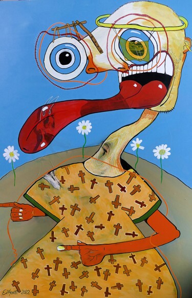 Schilderij getiteld "SHOWDOWN" door Detlev Eilhardt, Origineel Kunstwerk, Acryl