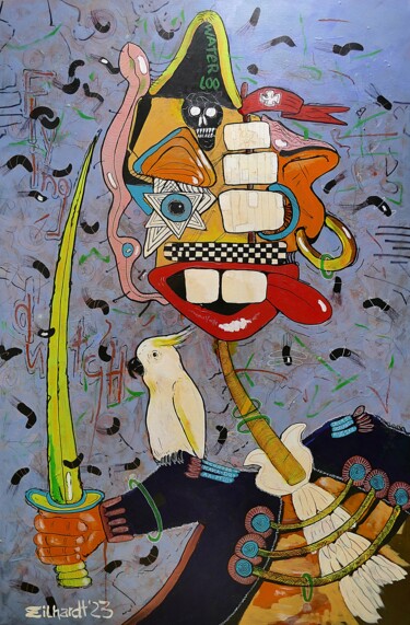 Malerei mit dem Titel "THE FLEEING DUTCHMAN" von Detlev Eilhardt, Original-Kunstwerk, Acryl