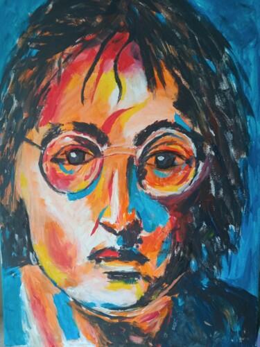 Schilderij getiteld "John Lennon" door Detlev Krüger-Sperling, Origineel Kunstwerk, Acryl