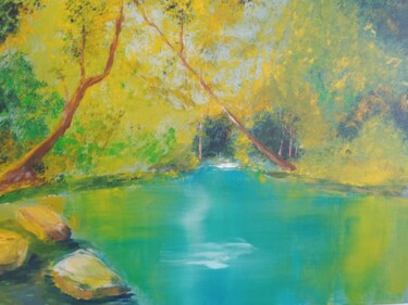 Malerei mit dem Titel "Spreewald" von Detlev Krüger-Sperling, Original-Kunstwerk, Acryl