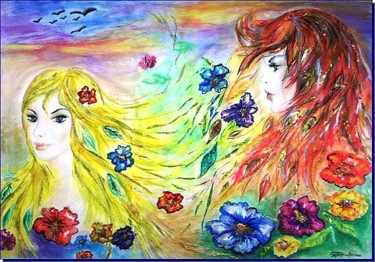 Malerei mit dem Titel "Sommer- und Herbstw…" von Daciana Lucia Deufel, Original-Kunstwerk, Andere
