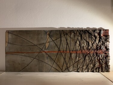 Sculpture titled "Accettazione" by Deusmou, Original Artwork, Wood