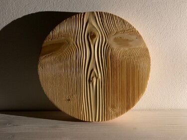 Skulptur mit dem Titel "Angelo" von Deusmou, Original-Kunstwerk, Holz