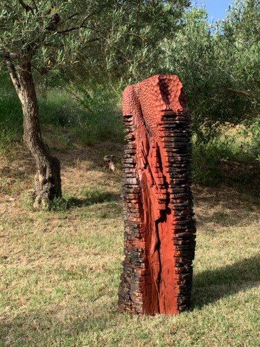 Sculpture titled "Dentro il Caos" by Deusmou, Original Artwork, Wood