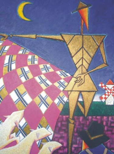 Pintura titulada "El Quijote de Pierr…" por Joseph De Utia, Obra de arte original, Oleo