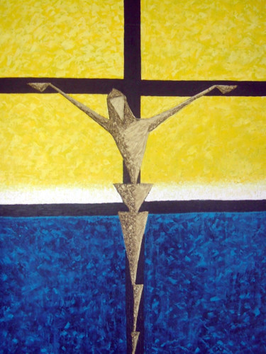 Pintura titulada "CRISTO AMARILLO" por Joseph De Utia, Obra de arte original, Oleo