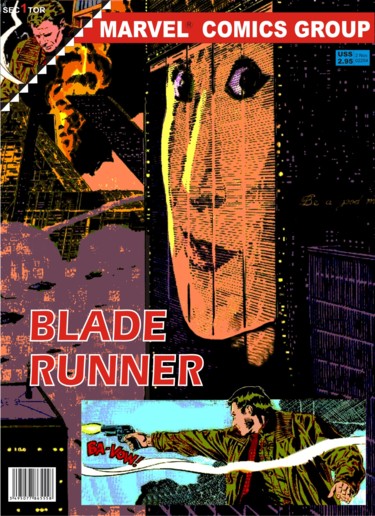 Printmaking titled "PORTADA BLADE RUNNER" by Joseph De Utia, Original Artwork, Engraving