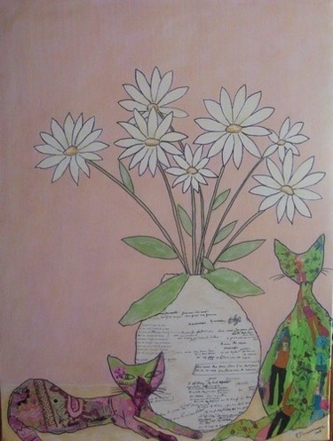 Peinture intitulée "Le bouquet" par R Devarrewaere, Œuvre d'art originale