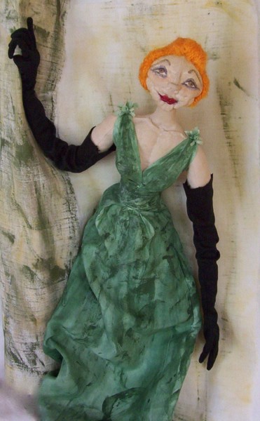 Sculpture titled "Yvette Guilbert" by R Devarrewaere, Original Artwork, Fabric