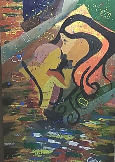 Painting titled "The Mother" by Devendra Kumar Patel, Original Artwork, Acrylic