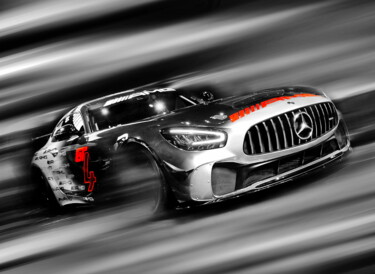 Digitale Kunst mit dem Titel "AMG Mercedes GT4 -…" von Deverviers, Original-Kunstwerk, 2D digitale Arbeit