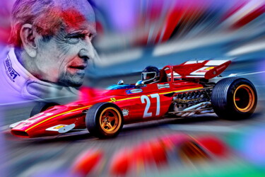 Digitale Kunst mit dem Titel "Legende - Jacky Ickx" von Deverviers, Original-Kunstwerk, 2D digitale Arbeit