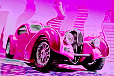 Цифровое искусство под названием "Bugatti Type 57 - p…" - Deverviers, Подлинное произведение искусства, Цифровая живопись