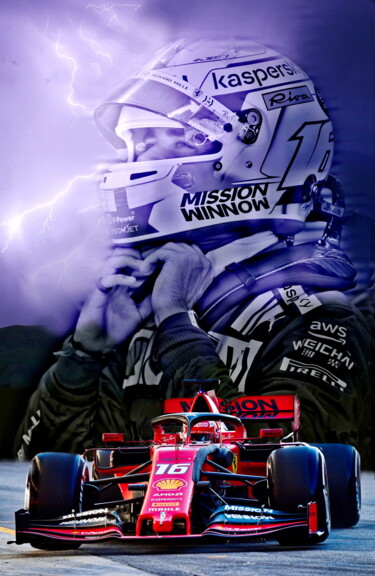 Digital Arts titled "Leclerc F1" by Deverviers, Original Artwork, Photo Montage