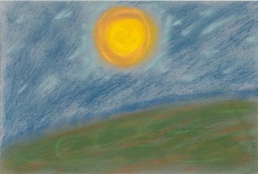 Peinture intitulée "Lune rousse" par Marilys, Œuvre d'art originale