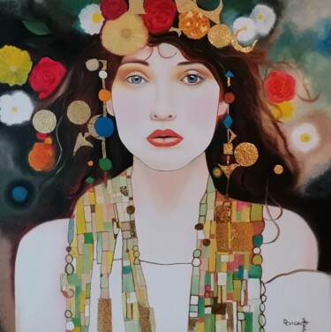 Painting titled "Persephone" by Sophie Devignot, Original Artwork, Oil Mounted on artwork_cat.