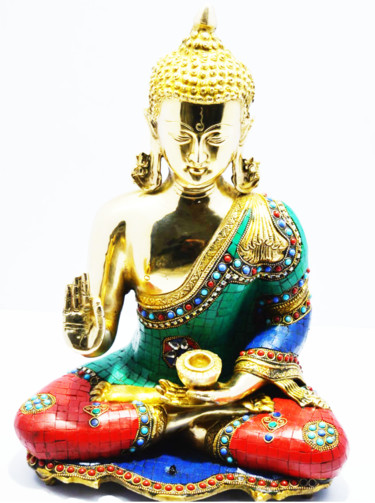 Escultura intitulada "Beautiful Budha Med…" por Xavier, Obras de arte originais, Pedra