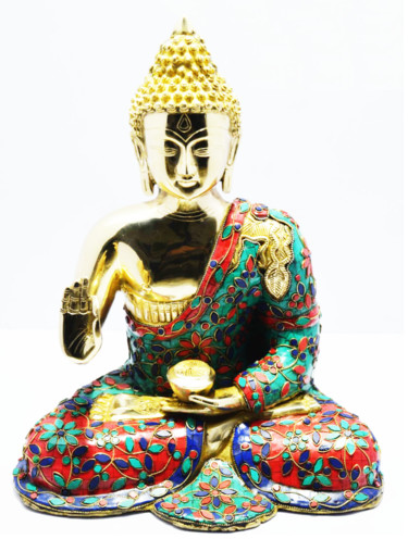 Scultura intitolato "Beautiful Budha Med…" da Xavier, Opera d'arte originale, Pietra