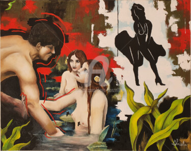 Malerei mit dem Titel "Nymphs" von Devis Ponzellini, Original-Kunstwerk, Öl