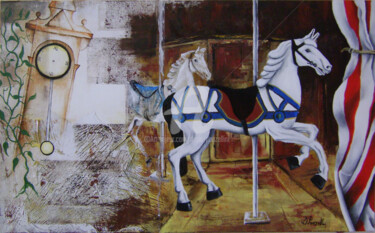 Peinture intitulée "Carousel" par Devis Ponzellini, Œuvre d'art originale, Huile