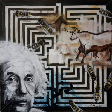 Painting titled "Labirinto" by Devis Ponzellini, Original Artwork, Oil