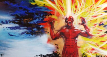 Painting titled "Napalm" by Devlieger, Original Artwork, Acrylic
