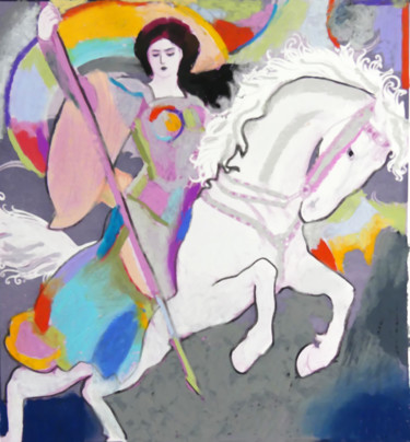 Disegno intitolato "Joan of Arc" da Devorah Rosen, Opera d'arte originale, Fotografia digitale