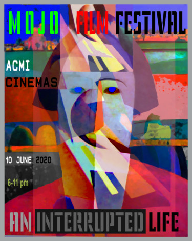 Digitale Kunst mit dem Titel "Poster for Mojo Fil…" von Devorah Rosen, Original-Kunstwerk, Digitale Malerei