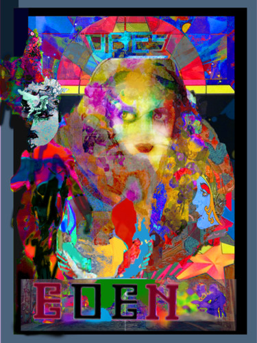 Digital Arts titled "girl god" by Devorah Rosen, Original Artwork, Digital Painting