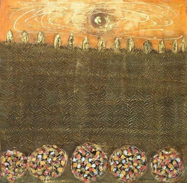 Peinture intitulée "Fields #1" par Dex Kusuma, Œuvre d'art originale, Huile