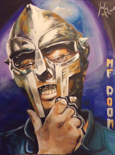 Painting titled "MF Doom" by Tangdam, Original Artwork, Oil